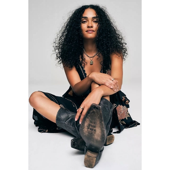 Free People Montage Distressed Leather Tall Cowboy Western Boots - Picture 11 of 15